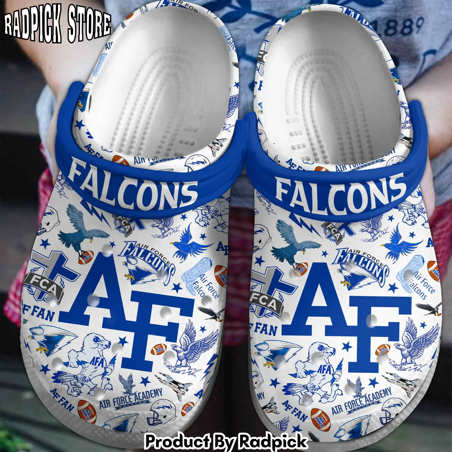 Radpick air force falcons ncaa sport crocss crocband clogs shoes comfortable for men women and kids footwearelite exclusive ues rp6528317